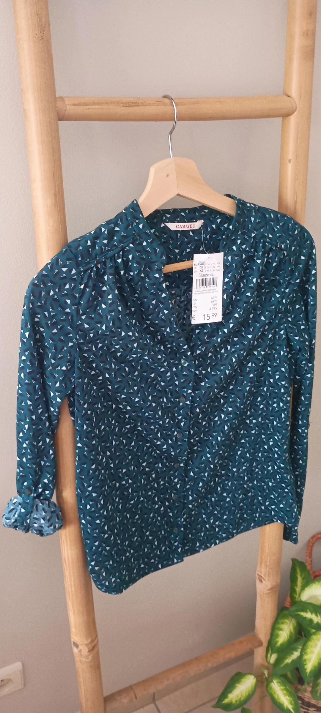 💥 Camaïeu, blusa verde-escura, tamanho XS, nova com etiqueta – photo 2